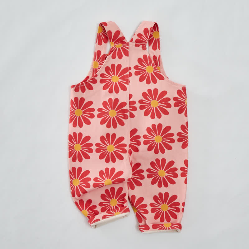 Baby Toddler Flower Pink Overalls - image 2