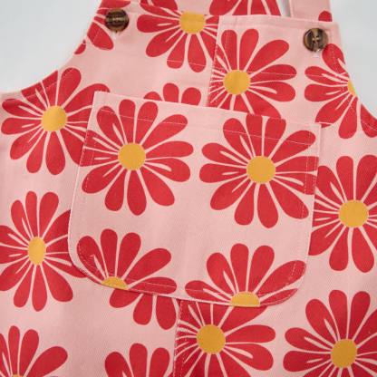 Baby Toddler Flower Pink Overalls - image 4
