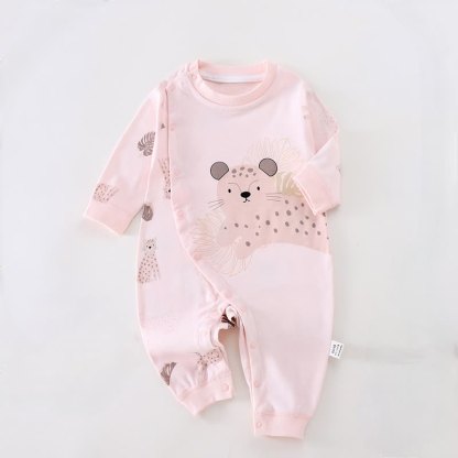 Baby Rabbit/Leopard Patch Romper - Pink Leopard - 12-18M - image 2