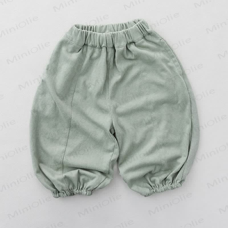 Toddler Soft Cotton Solid Color Pants - Green - 6-7T - image 3