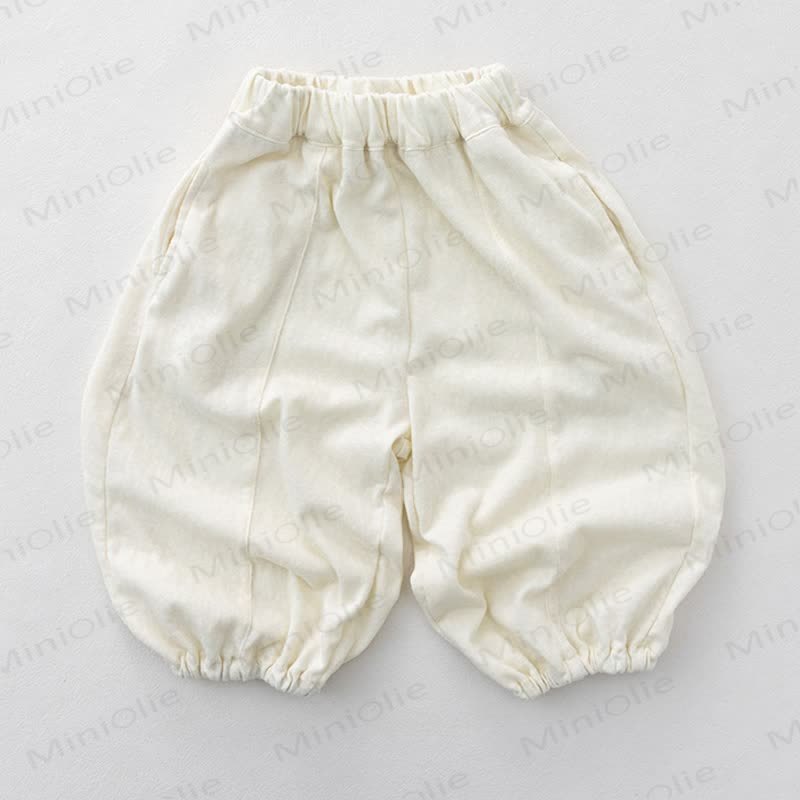 Toddler Soft Cotton Solid Color Pants - Beige - 6-7T - image 2