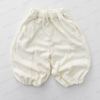 Toddler Soft Cotton Solid Color Pants - Beige - 6-7T - image 2