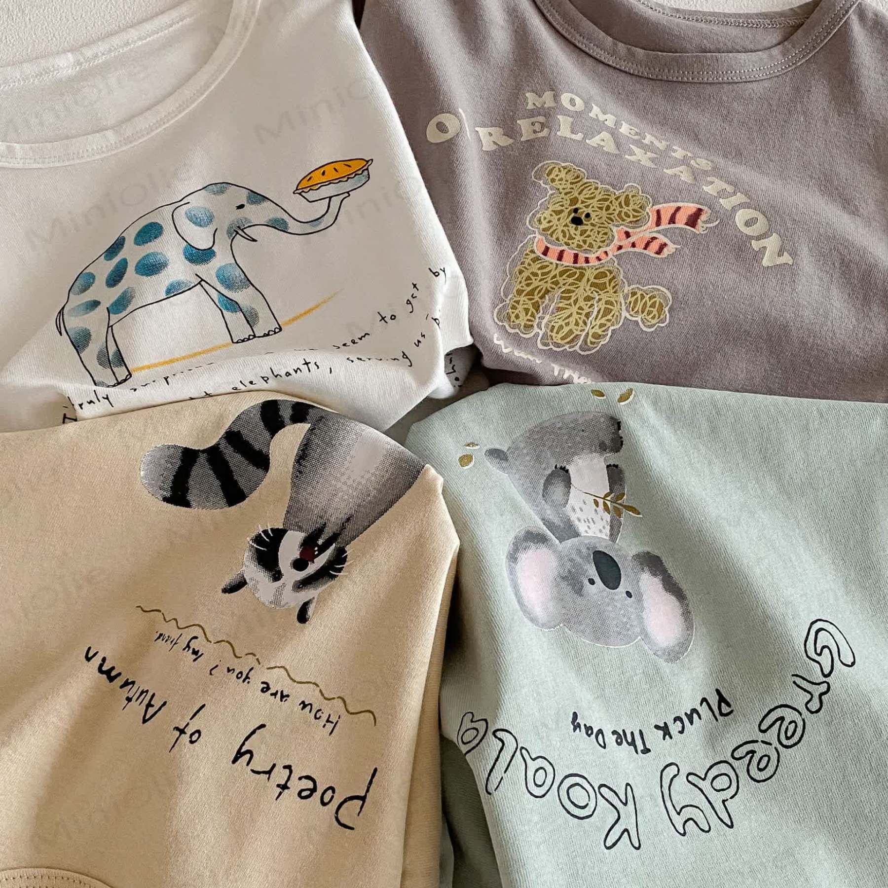 Toddler Cotton Solid Color Animals Print Tee - image 8