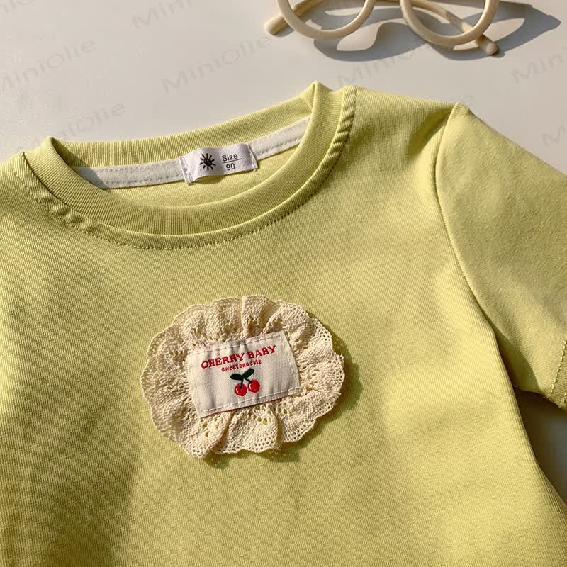 Toddler Girls Cherry Print Lace Cotton Tank Top - image 5