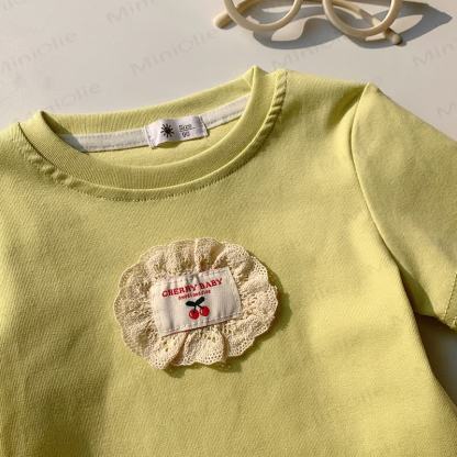 Toddler Girls Cherry Print Lace Cotton Tank Top - image 5