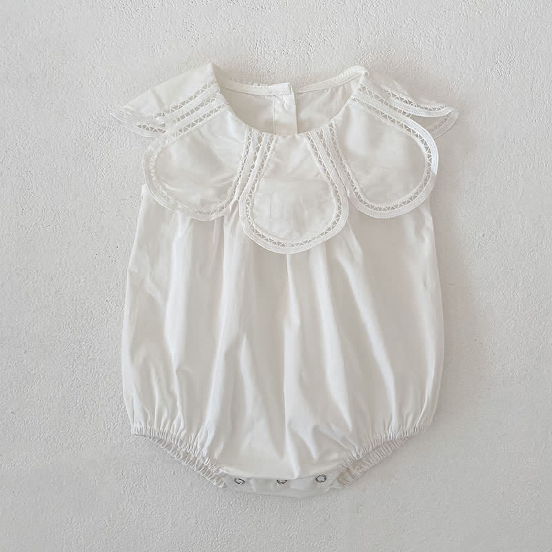 Baby Girls Solid Color Lace Dress/ Bodysuit - White Romper - Romper: 18-24M - image 7
