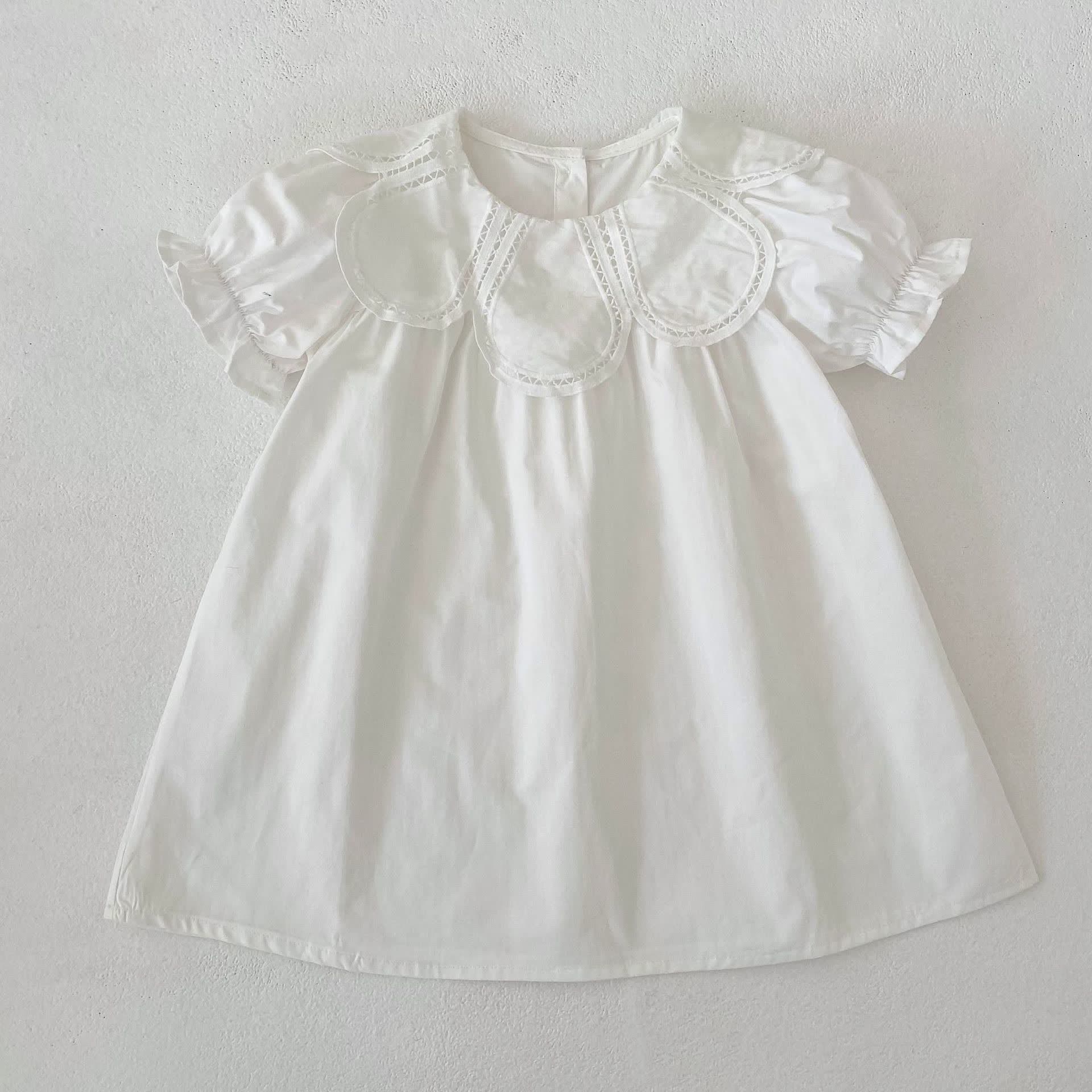 Baby Girls Solid Color Lace Dress/ Bodysuit - White Dress - Dress: 6-7T - image 6