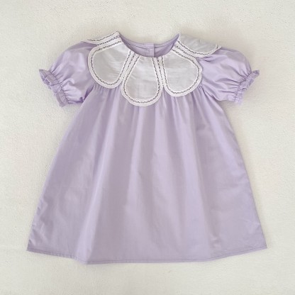 Baby Girls Solid Color Lace Dress/ Bodysuit - Purple Dress - Dress: 6-7T - image 8