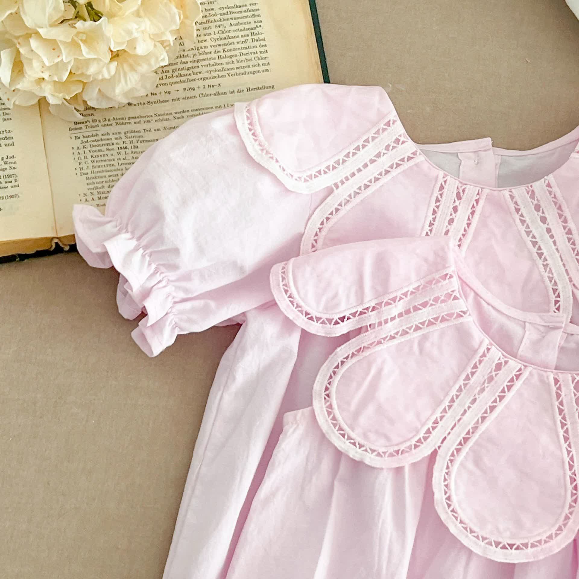 Baby Girls Solid Color Lace Dress/ Bodysuit - image 12