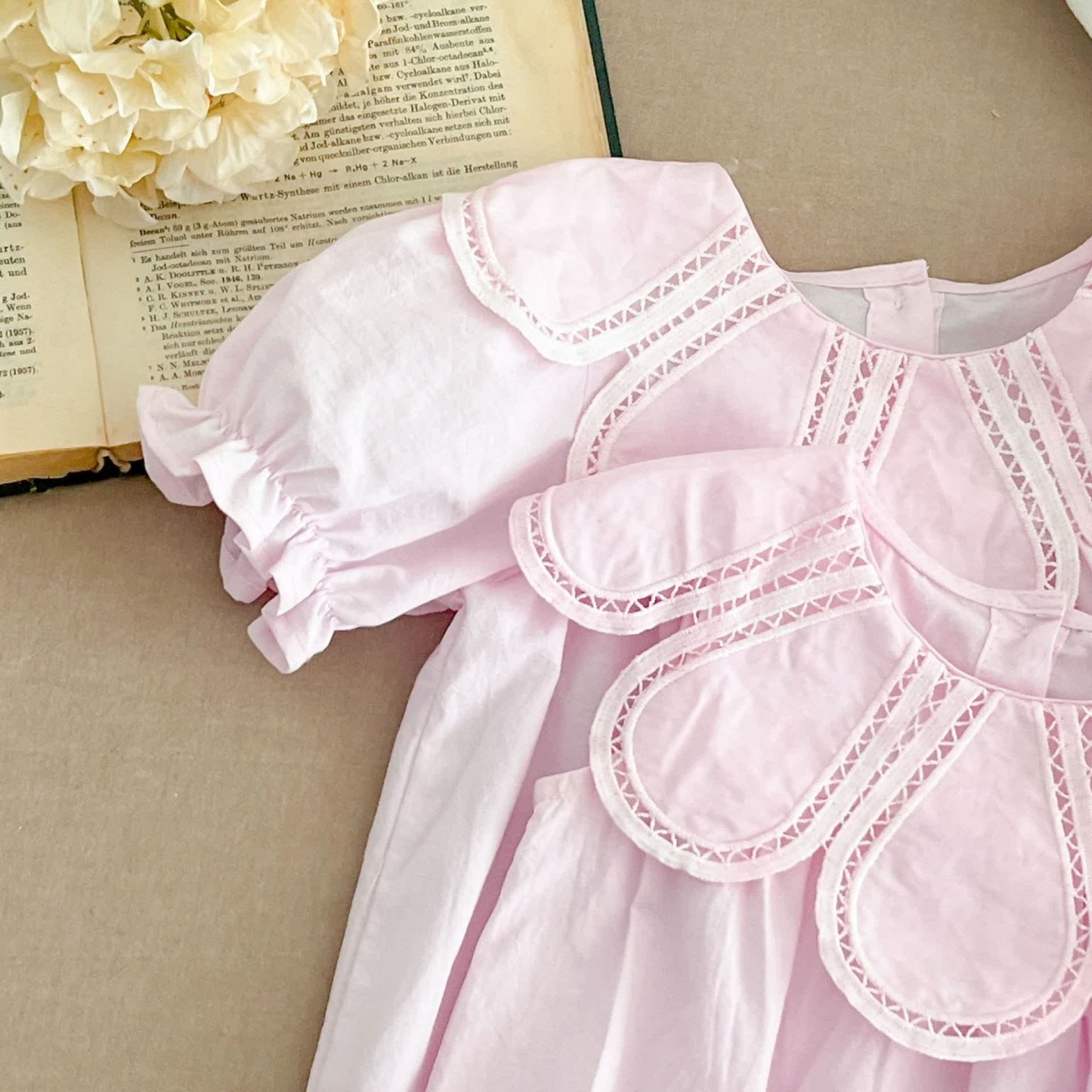 Baby Girls Solid Color Lace Dress/ Bodysuit - image 12