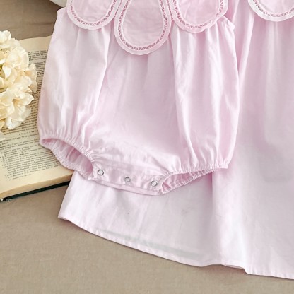Baby Girls Solid Color Lace Dress/ Bodysuit - image 13