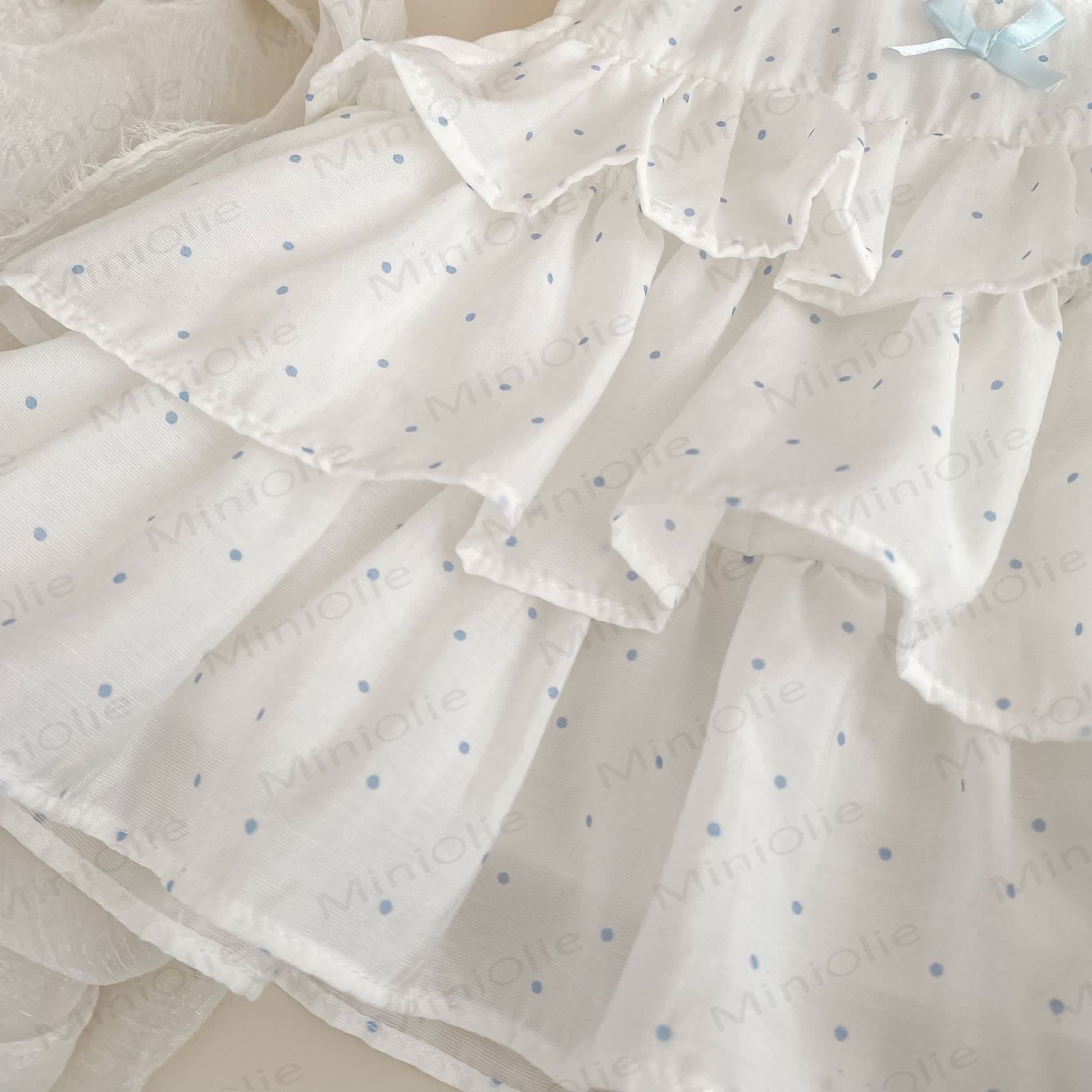 Baby Girls Sweet Polka Dot Ruffle Tank Top and Shorts Set - image 5