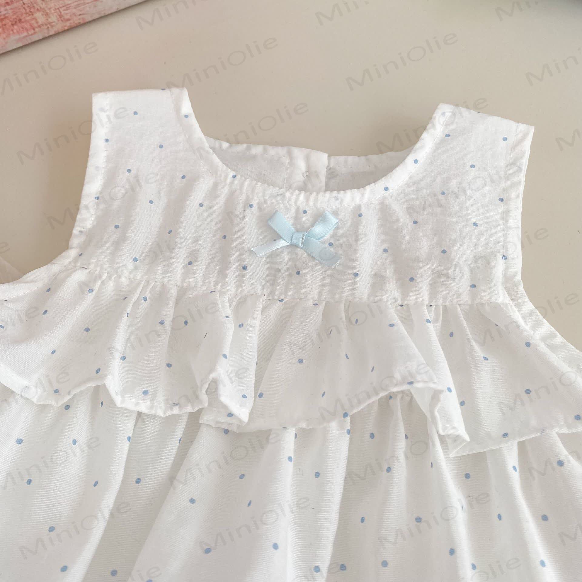 Baby Girls Sweet Polka Dot Ruffle Tank Top and Shorts Set - image 3