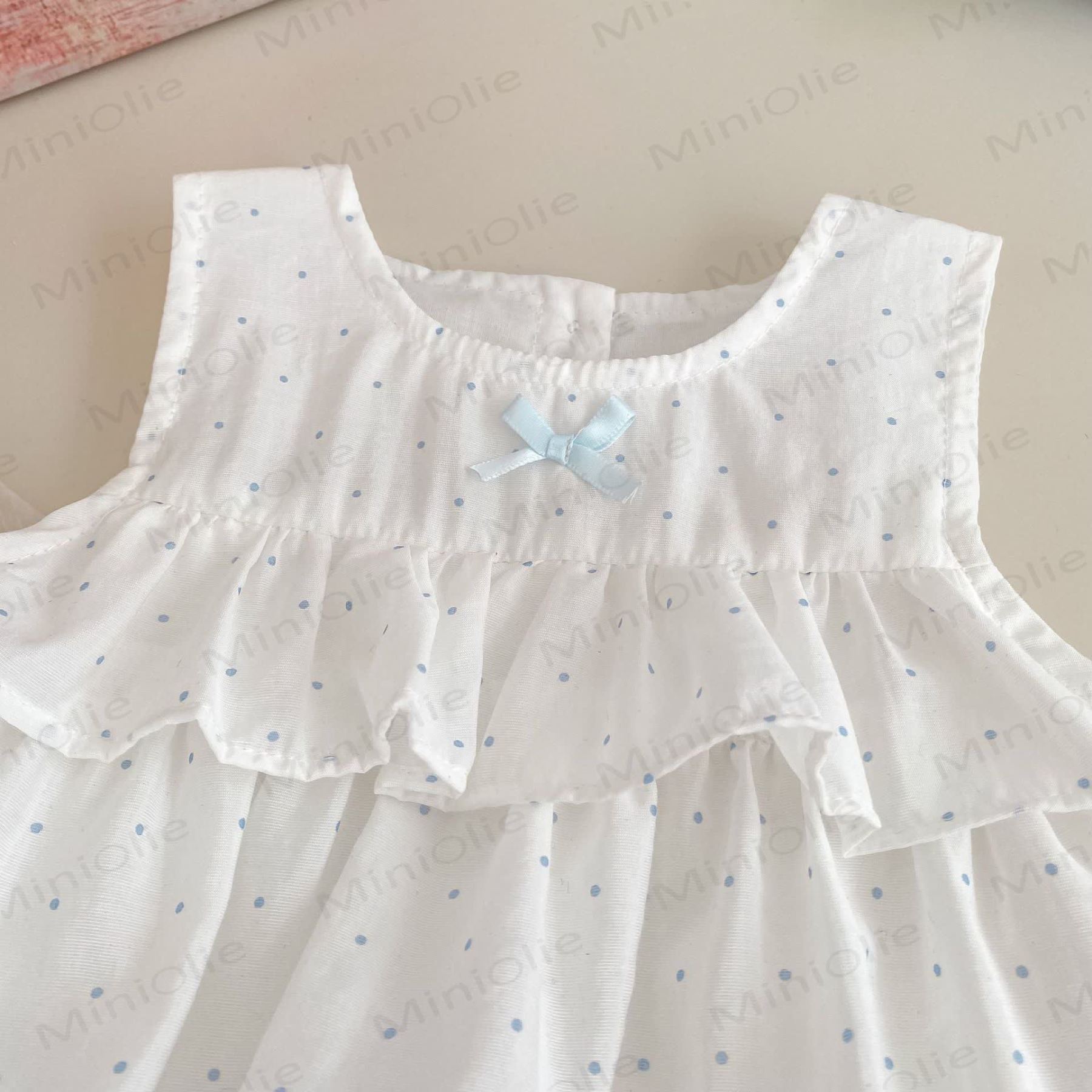 Baby Girls Sweet Polka Dot Ruffle Tank Top and Shorts Set - image 3