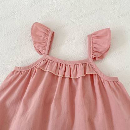 Baby Girls Ruffle Cotton Tank Top and Floral Shorts Set - image 3