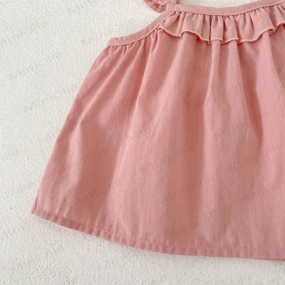 Baby Girls Ruffle Cotton Tank Top and Floral Shorts Set - image 4