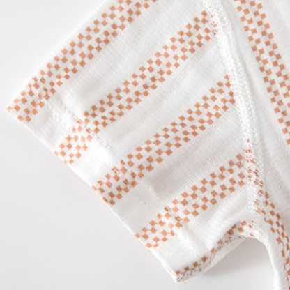 Baby Beige/Gray Summer Striped Romper - image 5