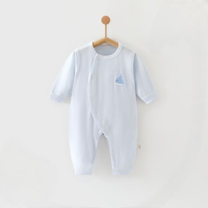 Baby Animal/Flower Solid Color Romper - Blue - 12-24M - image 3