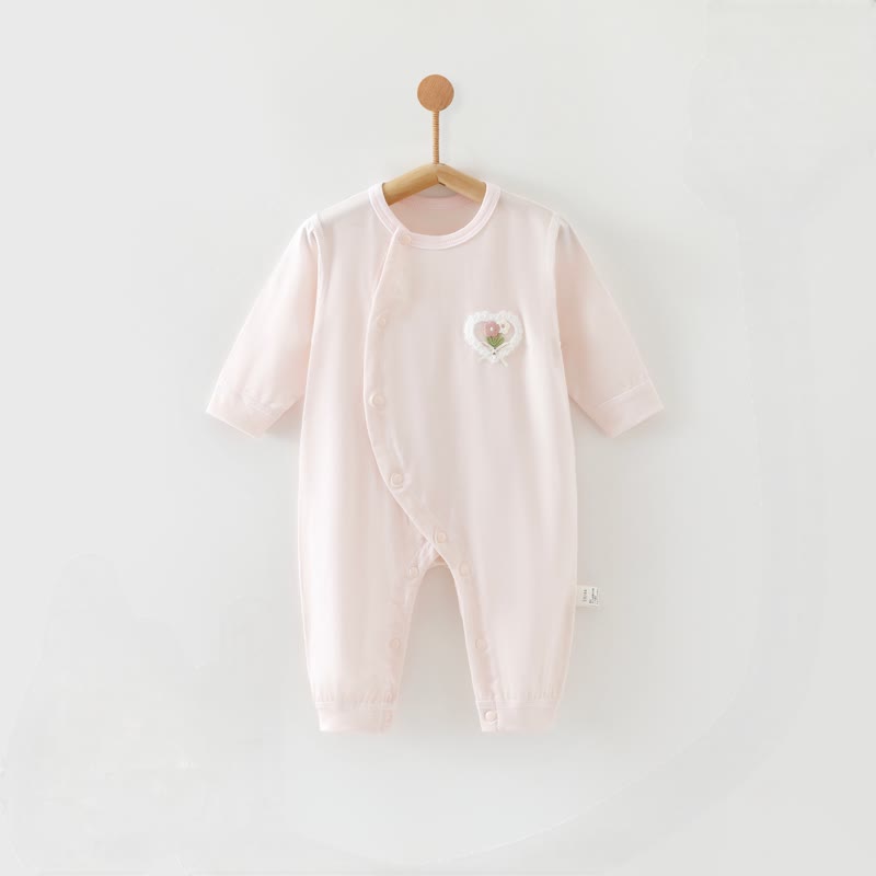 Baby Animal/Flower Solid Color Romper - Pink - 12-24M - image 2