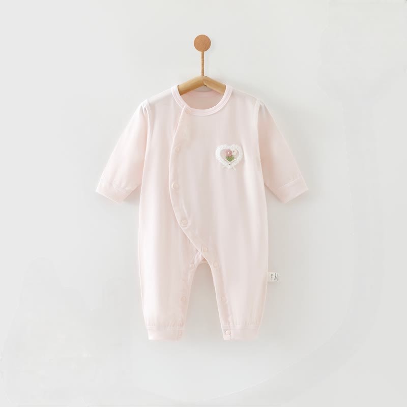 Baby Animal/Flower Solid Color Romper - Pink - 12-24M - image 2