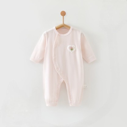 Baby Animal/Flower Solid Color Romper - Pink - 12-24M - image 2