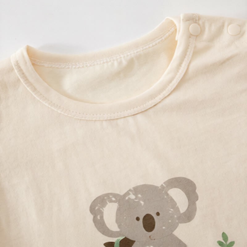 Baby Sleeping Koala Striped Overalls and Tee 2-piece Set - image 3