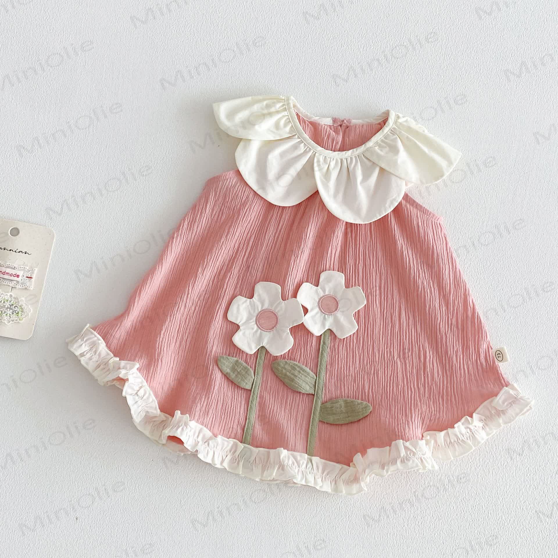 Toddler Girls Petal Collar Floral Sleeveless Dress - Pink - 4-5T - image 3