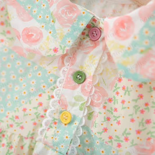 Baby Girls Floral Print Sleeveless Dress - image 2