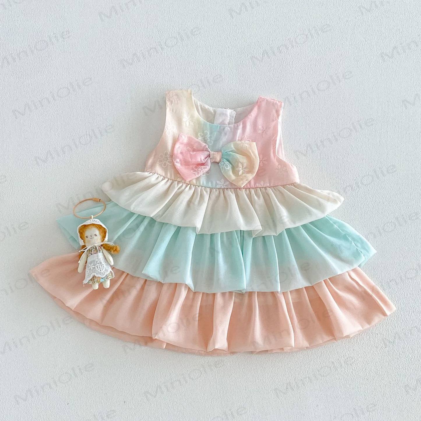 Baby Toddler Girls Bow Ruffle Sleeveless Dress - Pink - 4-5T - image 1