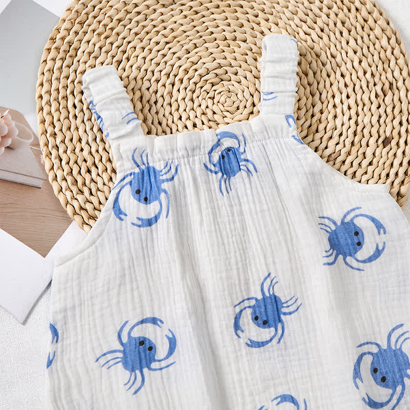 Baby Crab Print Romper with Hat - image 4