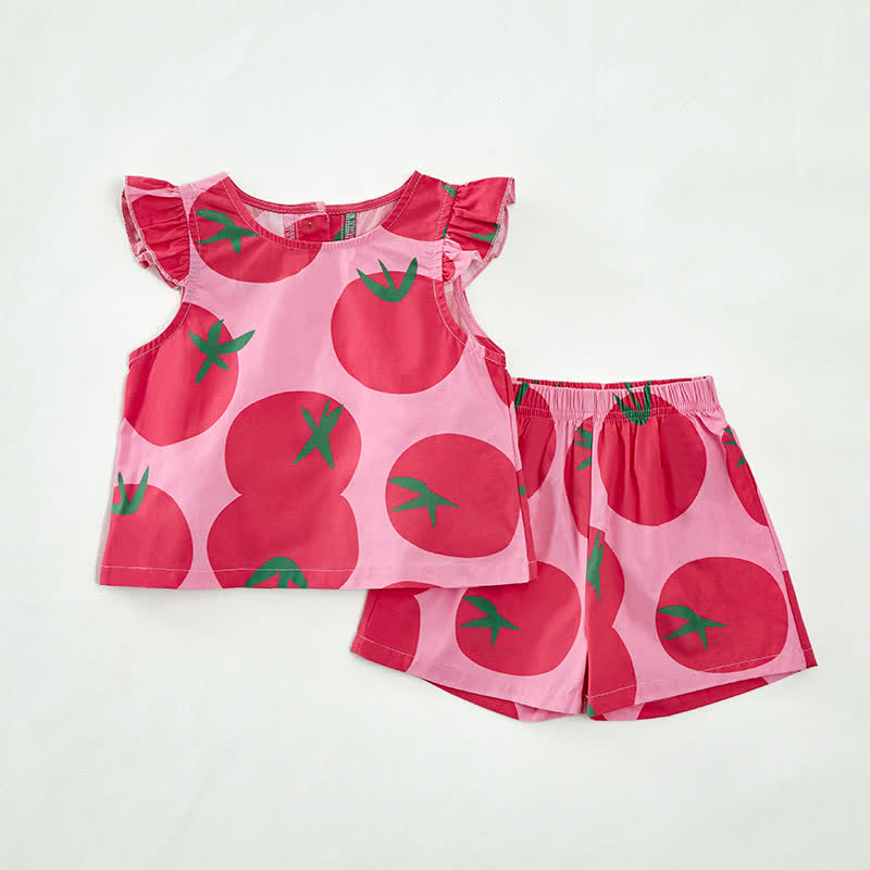 Baby Toddler Tomato Pink Top and Shorts 2-piece Set - image 4