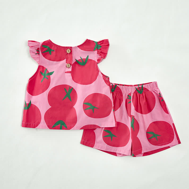Baby Toddler Tomato Pink Top and Shorts 2-piece Set - image 3
