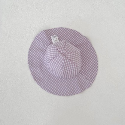 Baby Girls Gingham Sleeveless Dress or Hat - Purple Hat - 2-3T - image 3