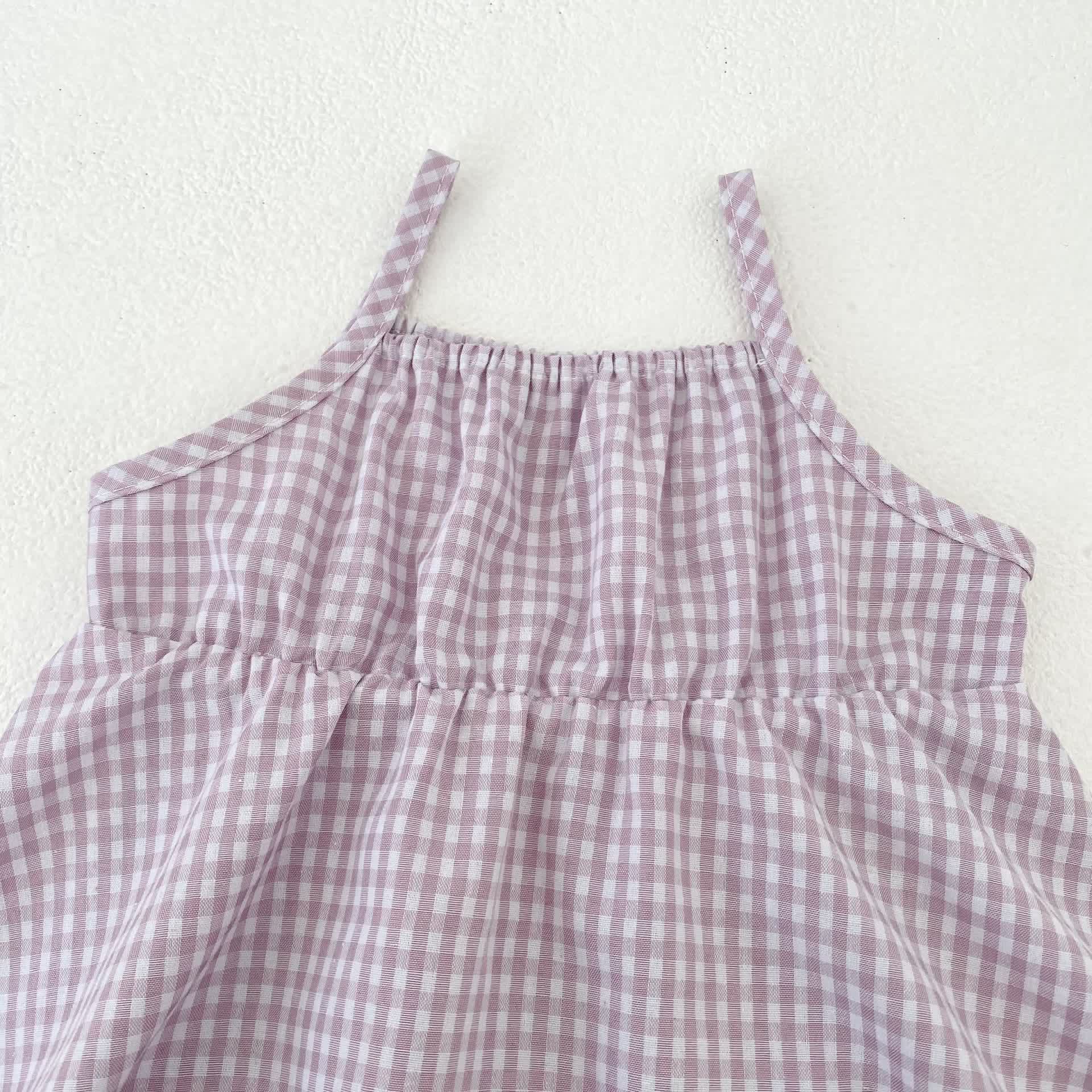 Baby Girls Gingham Sleeveless Dress or Hat - image 4