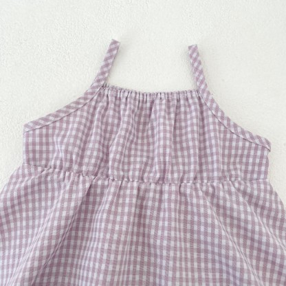 Baby Girls Gingham Sleeveless Dress or Hat - image 4