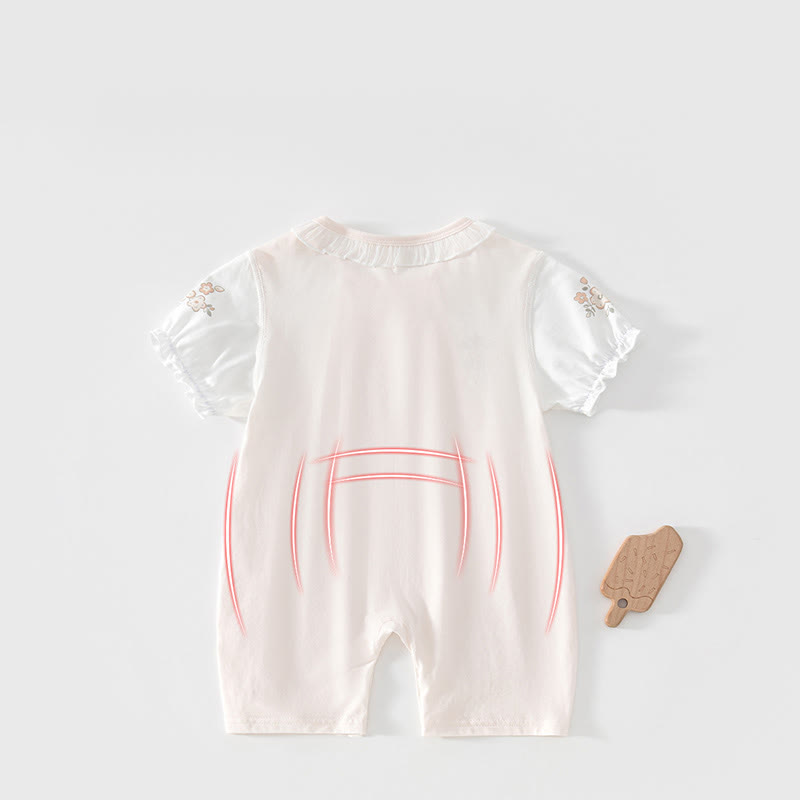 Baby Girl Floral Lace Trim Romper - image 4