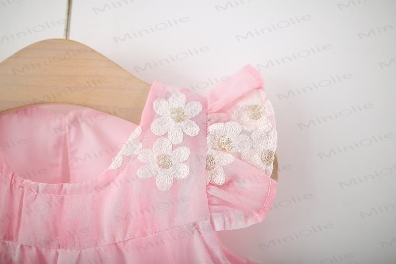 Baby Girls Daisy Print Tulle Sleeveless Dress - image 3
