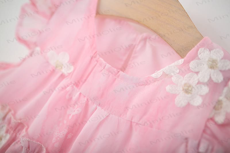 Baby Girls Daisy Print Tulle Sleeveless Dress - image 4