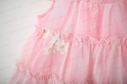 Baby Girls Daisy Print Tulle Sleeveless Dress - image 5
