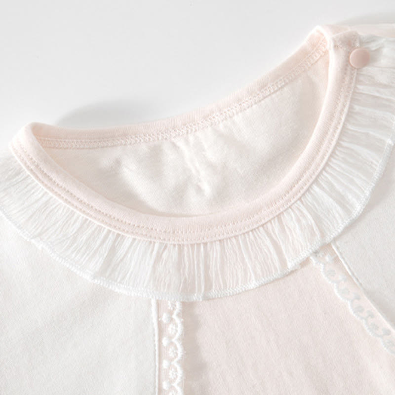 Baby Girl Floral Lace Trim Romper - image 5