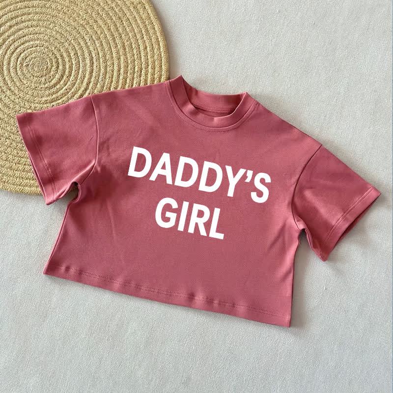 DADDY'S GIRL Baby Slogan Summer Casual T-Shirt - Brick Red - 2-3T - image 3