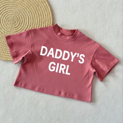 DADDY'S GIRL Baby Slogan Summer Casual T-Shirt - Brick Red - 2-3T - image 3
