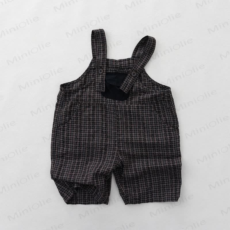 Toddler Black Plaid Overall  - Black - 6-7T - image 2
