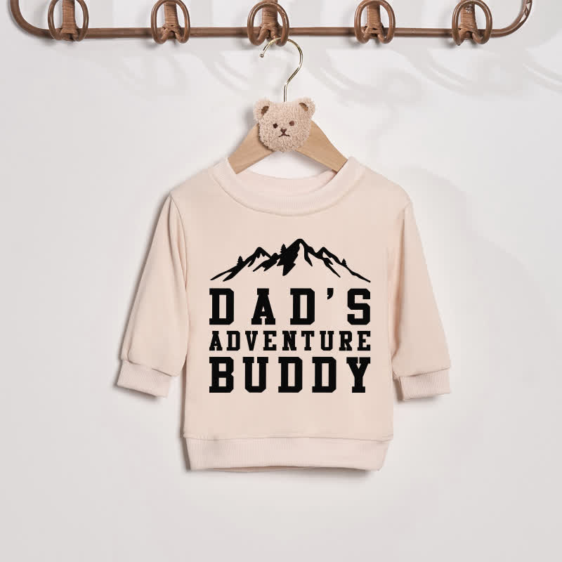 ADVENTURE DAD/DAD'S ADVENTURE BUDDY Beige Slogan Family Sweatshirt - Beige - Baby Sweatshirt: 2-3T - image 2