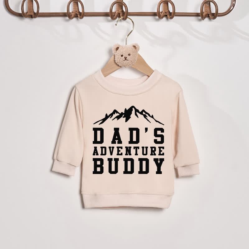 ADVENTURE DAD/DAD'S ADVENTURE BUDDY Beige Slogan Family Sweatshirt - Beige - Baby Sweatshirt: 2-3T - image 2