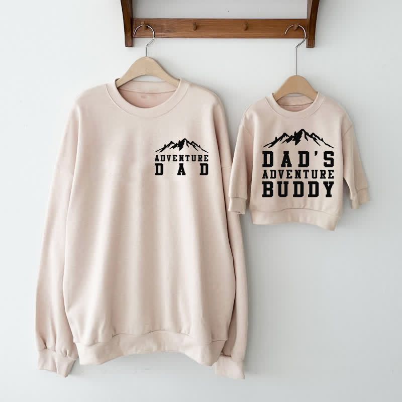 ADVENTURE DAD/DAD'S ADVENTURE BUDDY Beige Slogan Family Sweatshirt - image 1