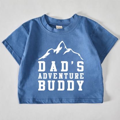 DAD'S ADVENTURE BUDDY Baby Slogan Blue T-shirt - Blue - 18-24M - image 1