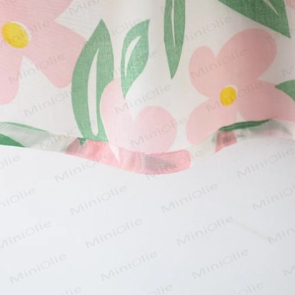 Baby Girls Floral Bow Sleeveless Dress with Hat - image 9