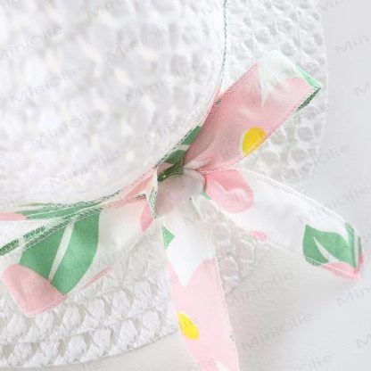 Baby Girls Floral Bow Sleeveless Dress with Hat - image 11