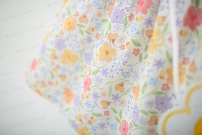 Baby Girls Floral Print Petal Collar Puff Sleeves Dress - image 10
